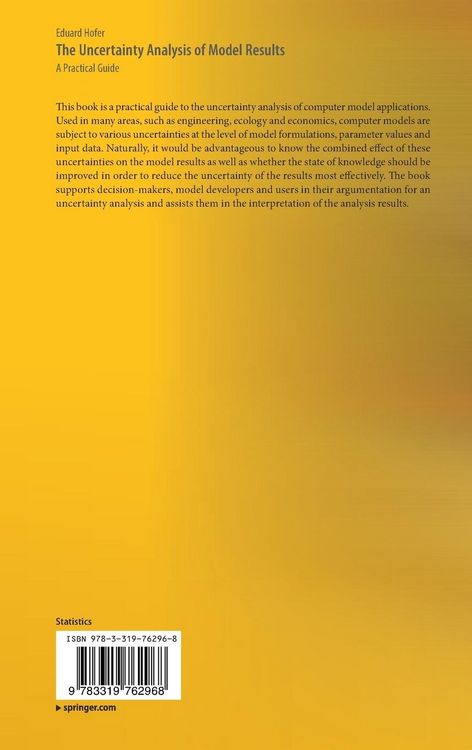 Produktbild: The Uncertainty Analysis of Model Results