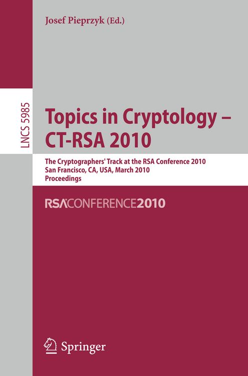 Produktbild: Topics in Cryptology - CT-RSA 2010