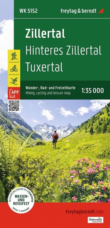 Produktbild: Freytag & berndt Wanderkarte WK 5152 Zillertal, Hinteres Zillertal, Tuxertal 1:35.000