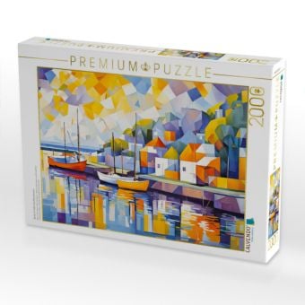 Produktbild: CALVENDO Puzzle Boote im Hafen bei Abendsonne | 2000 Teile Lege-Gr&ouml;&szlig;e 90x67cm Foto-Puzzle f&uuml;r gl&uuml;ckliche Stunden
