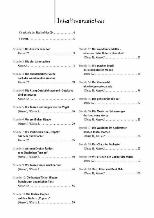 Produktbild: 20 x Musik f&uuml;r 45 Minuten - Klasse 1/2 - Band 2