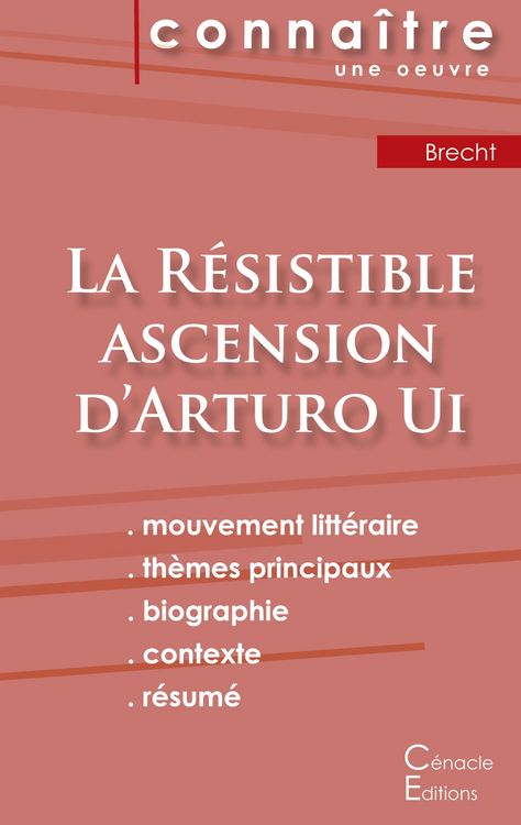 Produktbild: Fiche de lecture La R&eacute;sistible ascension d'Arturo Ui de Bertolt Brecht (Analyse litt&eacute;raire de r&eacute;f&eacute;rence et r&eacute;sum&eacute; complet)
