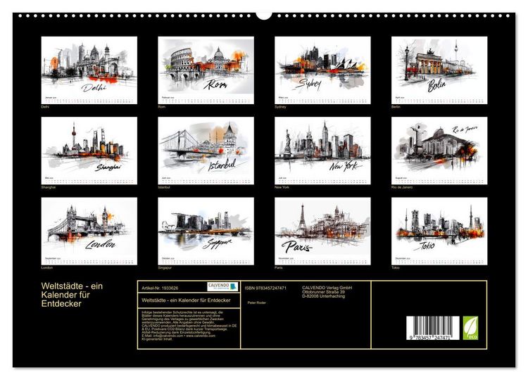 Produktbild: Weltst&auml;dte - ein Kalender f&uuml;r Entdecker (hochwertiger Premium Wandkalender 2026 DIN A2 quer), Kunstdruck in Hochglanz
