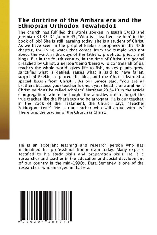 Produktbild: The doctrine of the Amhara era and the Ethiopian Orthodox Tewahedo1