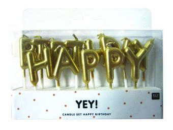 Produktbild: Kerzen Happy Birthday, Gold