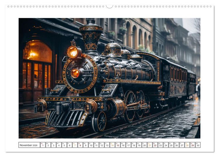 Produktbild: KI-Lokomotiven (Wandkalender 2026 DIN A2 quer), CALVENDO Monatskalender