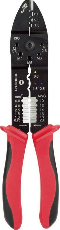 Produktbild: TOOLCRAFT PLC-4131 TO-6680946 Crimp- und Abisolierzange 1.5 bis 6mm&sup2;