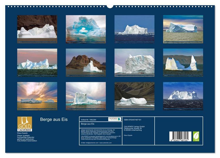 Produktbild: Berge aus Eis (hochwertiger Premium Wandkalender 2026 DIN A2 quer), Kunstdruck in Hochglanz