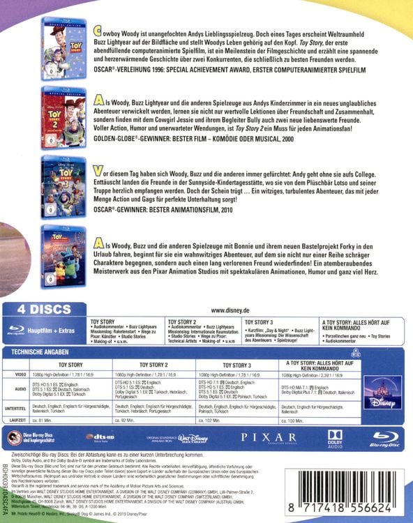 Produktbild: Toy Story 1-4 [4 BRs]