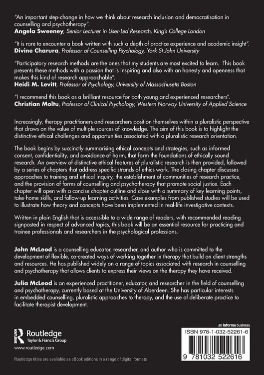 Produktbild: Ethics in Participatory Research on Counselling and Psychotherapy