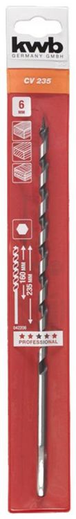 Produktbild: Kwb 42206 Schlangenbohrer 6mm Gesamtl&auml;nge 235mm 1St.