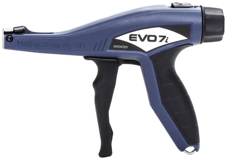 Produktbild: HellermannTyton EVO7i Manuelle Kabelbinderzange mit Kunststoffgeh&auml;use Blau-Schwarz