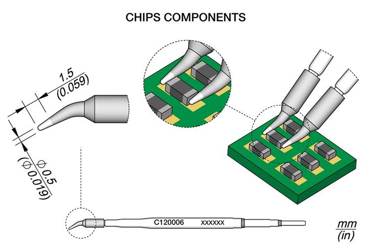 Produktbild: JBC Tools C120006 Entl&ouml;tspitze gebogen Spitzen-Gr&ouml;&szlig;e 0.5mm Inhalt 1St.