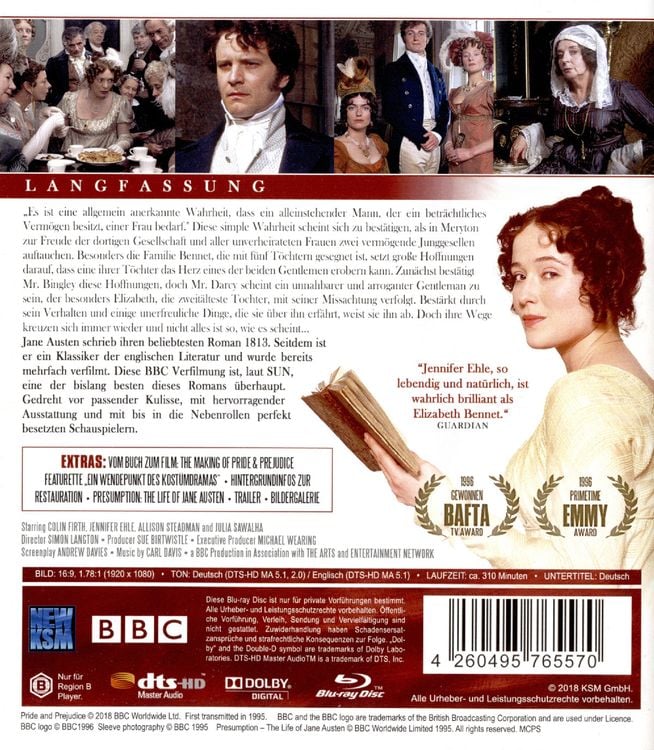 Produktbild: Pride & Prejudice - Stolz und Vorurteil (1995) - Jane Austen [2 BRs]