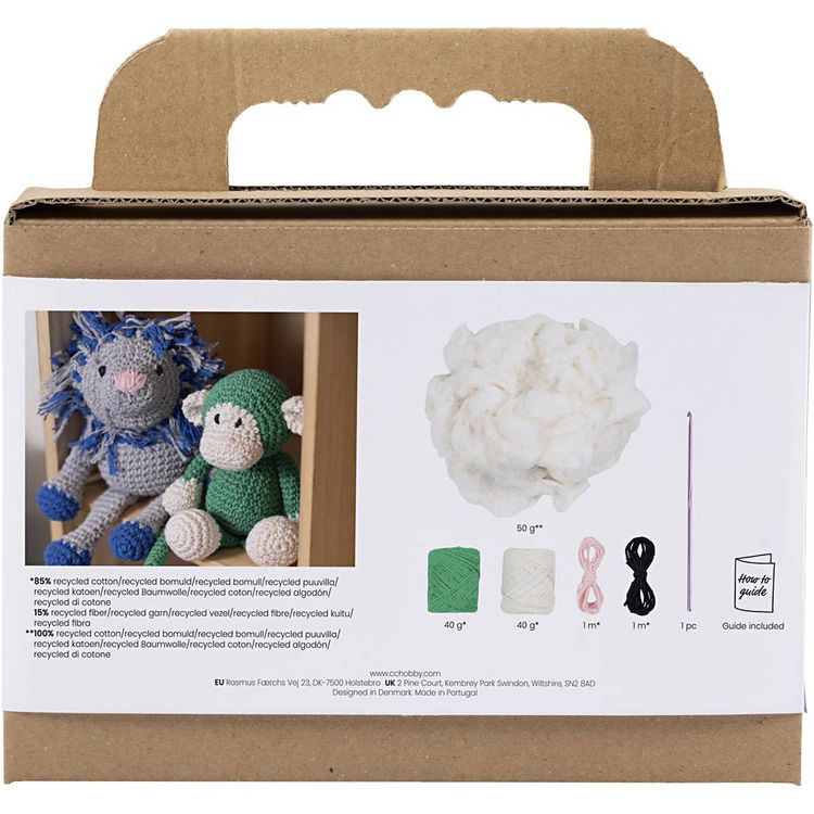 Produktbild: Creativ Company Kreativ Set Amigurumi, Affe, Gr&uuml;n, Creme