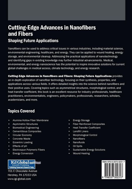 Produktbild: Cutting-Edge Advances in Nanofibers and Fibers