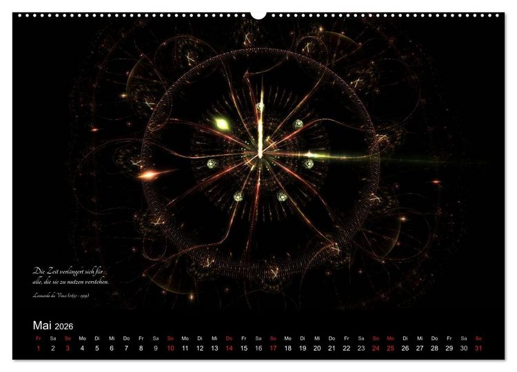 Produktbild: Zeit 2026 - Grafiken und Zitate (hochwertiger Premium Wandkalender 2026 DIN A2 quer), Kunstdruck in Hochglanz