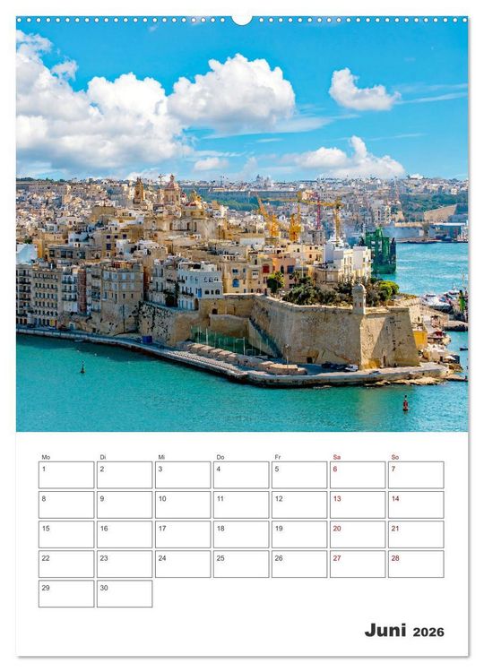 Produktbild: Valletta - K&uuml;stenstadt mit Charme (Wandkalender 2026 DIN A2 hoch), CALVENDO Monatskalender