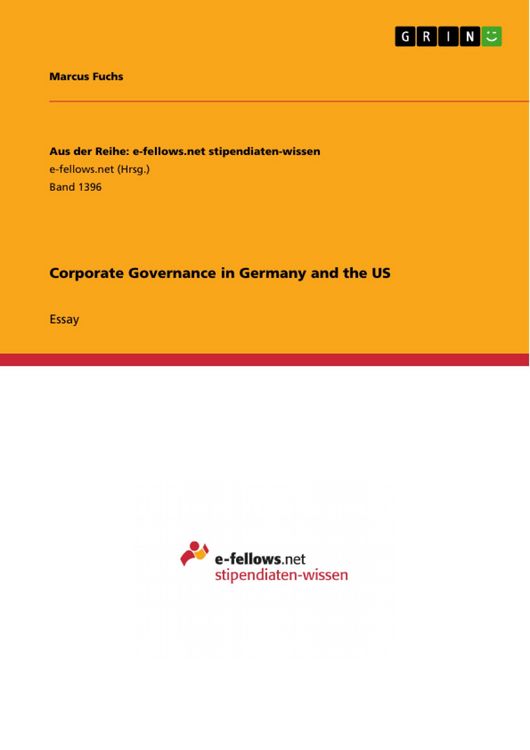 Produktbild: Corporate Governance in Germany and the US