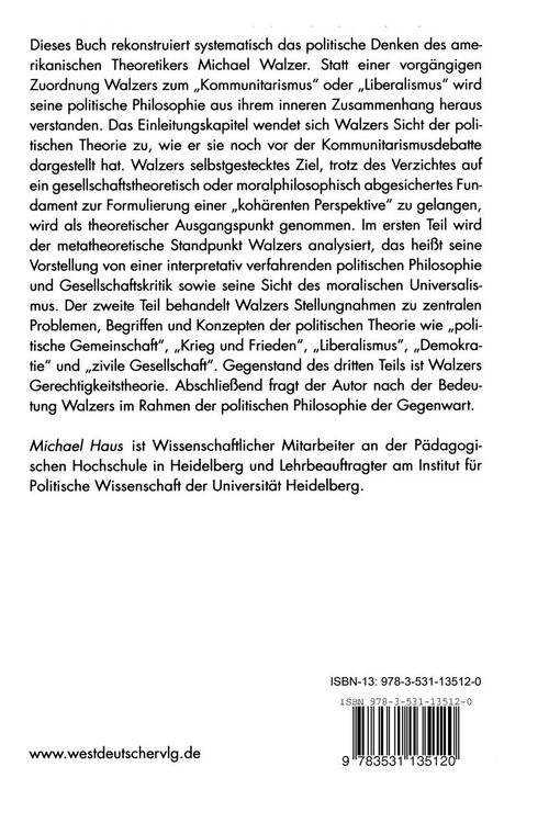 Produktbild: Die politische Philosophie Michael Walzers
