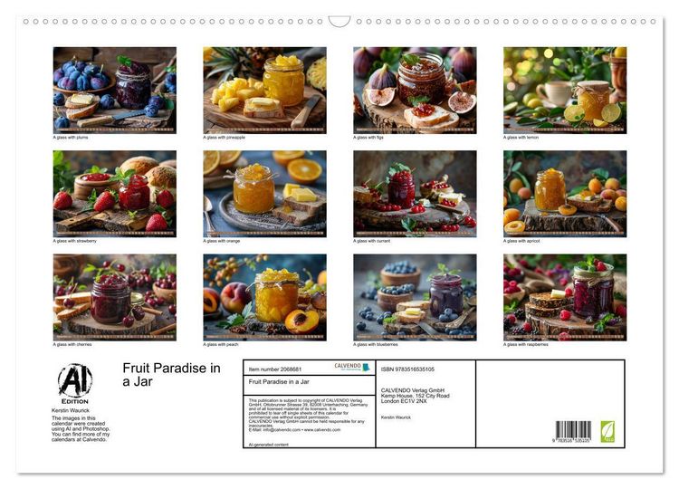 Produktbild: Fruit Paradise in a Jar (Wall Calendar 2026 DIN A2 landscape), CALVENDO 12 Month Wall Calendar