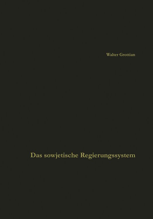 Produktbild: Das sowjetische Regierungssystem