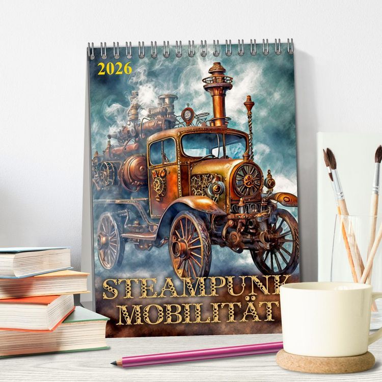 Produktbild: Steampunk Mobilit&auml;t (Tischkalender 2026 DIN A5 hoch), CALVENDO Monatskalender