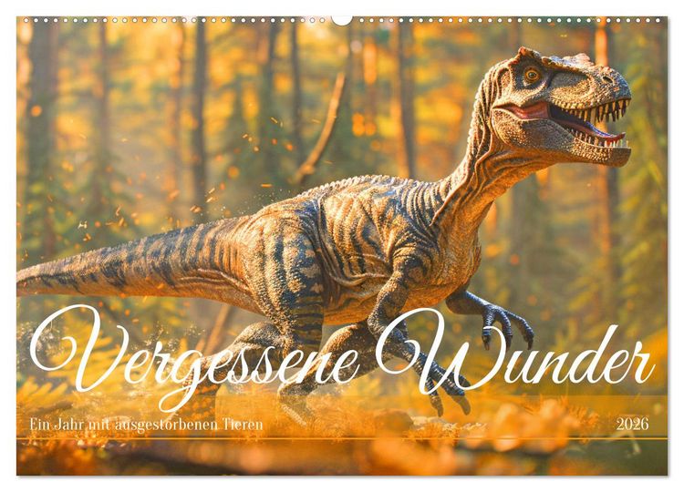 Produktbild: Vergessene Wunder - Ein Jahr mit ausgestorbenen Tieren (Wandkalender 2026 DIN A2 quer), CALVENDO Monatskalender