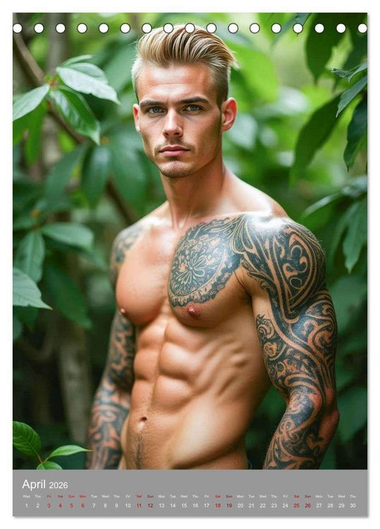 Produktbild: Masculine allure (Desk Calendar 2026 DIN A5 portrait), CALVENDO 12 Month DeskCalendar