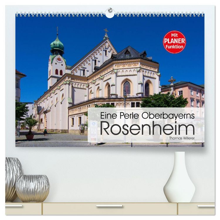 Produktbild: Eine Perle Oberbayerns - Rosenheim (hochwertiger Premium Wandkalender 2026 DIN A2 quer), Kunstdruck in Hochglanz