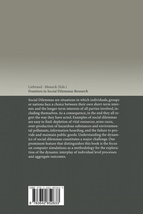 Produktbild: Frontiers in Social Dilemmas Research