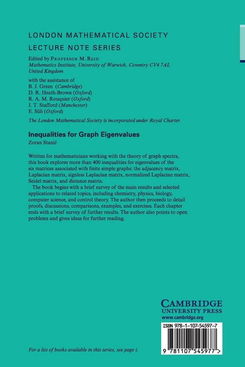 Produktbild: Inequalities for Graph Eigenvalues
