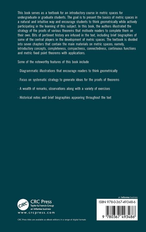 Produktbild: An Introduction to Metric Spaces