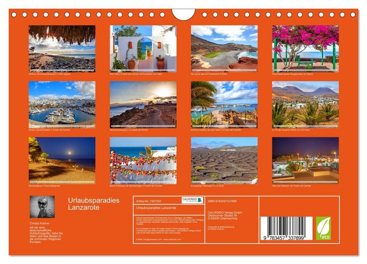 Produktbild: Urlaubsparadies Lanzarote (Wandkalender 2026 DIN A4 quer), CALVENDO Monatskalender