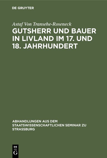 Produktbild: Gutsherr und Bauer in Livland im 17. und 18. Jahrhundert
