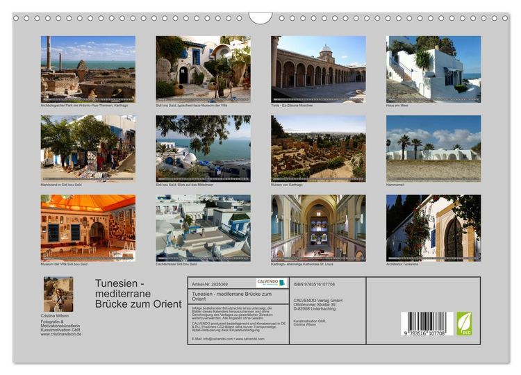 Produktbild: Tunesien - mediterrane Br&uuml;cke zum Orient (Wandkalender 2026 DIN A3 quer), CALVENDO Monatskalender
