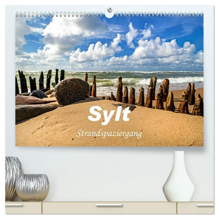 Produktbild: Sylt - Strandspaziergang (hochwertiger Premium Wandkalender 2026 DIN A2 quer), Kunstdruck in Hochglanz