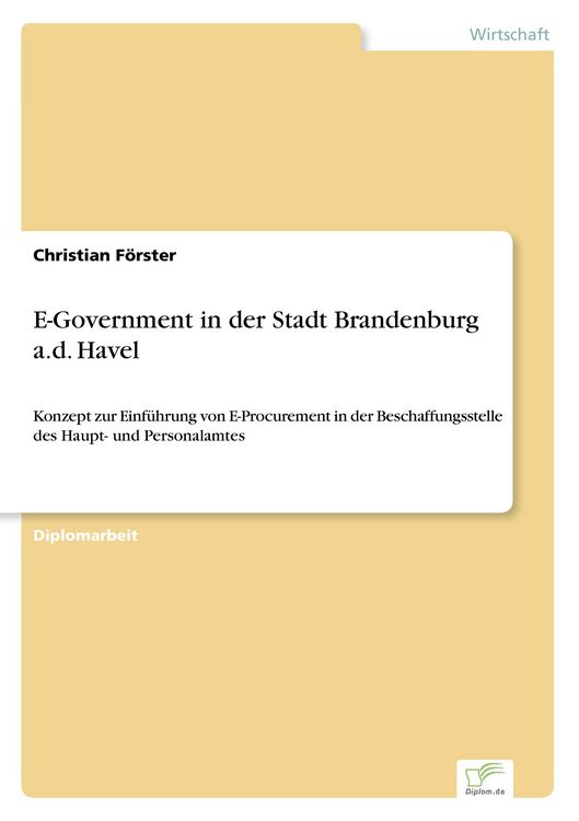 Produktbild: E-Government in der Stadt Brandenburg a.d. Havel