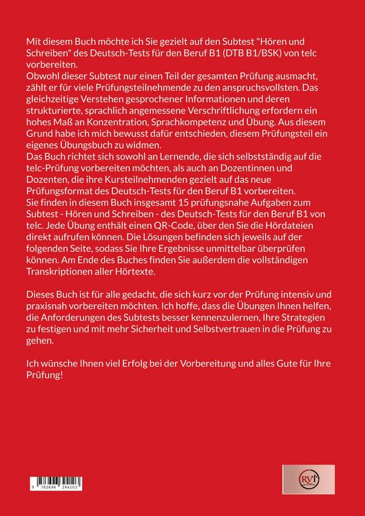 Produktbild: H&ouml;ren und Schreiben Deutsch-Test f&uuml;r den Beruf B1 - DTB B1/BSK