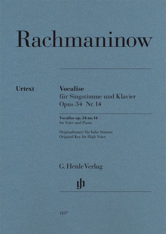 Produktbild: Sergej Rachmaninow - Vocalise op. 34 Nr. 14 f&uuml;r Singstimme und Klavier