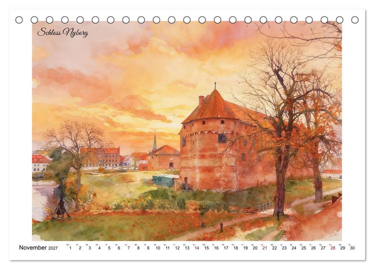Produktbild: Schl&ouml;ssertour durch D&auml;nemark (Tischkalender 2027 DIN A5 quer), CALVENDO Monatskalender