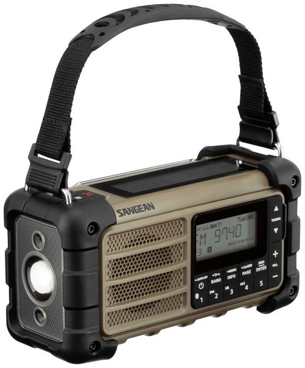 Produktbild: Sangean MMR-99 FM Desert Outdoorradio UKW Notfallradio, Bluetooth&reg; Solarpanel, spritzwassergesch&uuml;tzt, staubdicht, Taschenlampe Braun
