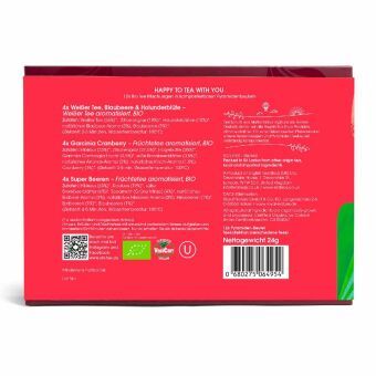 Produktbild: BIO Tee Geschenk "Loving Moments", Geschenk f&uuml;r besondere Momente, 3 Sorten, 12 kompostierbare Pyramiden-Beutel