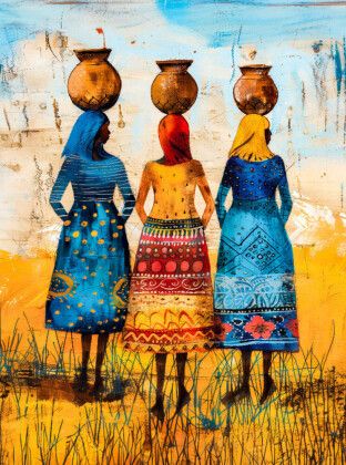 Produktbild: CALVENDO Puzzle Drei afrikanische Frau auf dem Heimweg | 2000 Teile Lege-Gr&ouml;&szlig;e 90x67cm Foto-Puzzle f&uuml;r gl&uuml;ckliche Stunden
