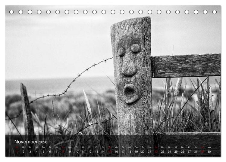 Produktbild: Wangerooge Noir (Tischkalender 2026 DIN A5 quer), CALVENDO Monatskalender