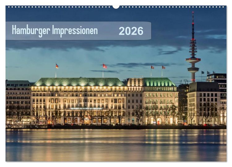 Produktbild: Hamburger Impressionen 2026 (Wandkalender 2026 DIN A2 quer), CALVENDO Monatskalender