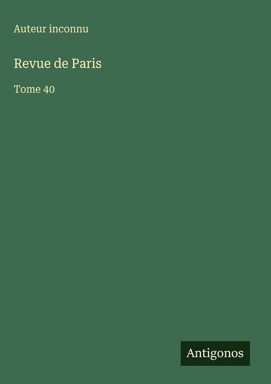 Produktbild: Revue de Paris