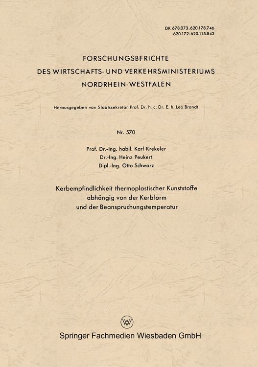 Produktbild: Kerbempfindlichkeit thermoplastischer Kunststoffe abh&auml;ngig von der Kerbform und der Beanspruchungstemperatur