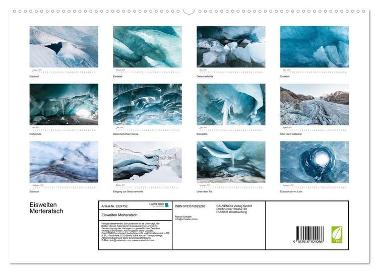 Produktbild: Eiswelten Morteratsch (hochwertiger Premium Wandkalender 2027 DIN A2 quer), Kunstdruck in Hochglanz