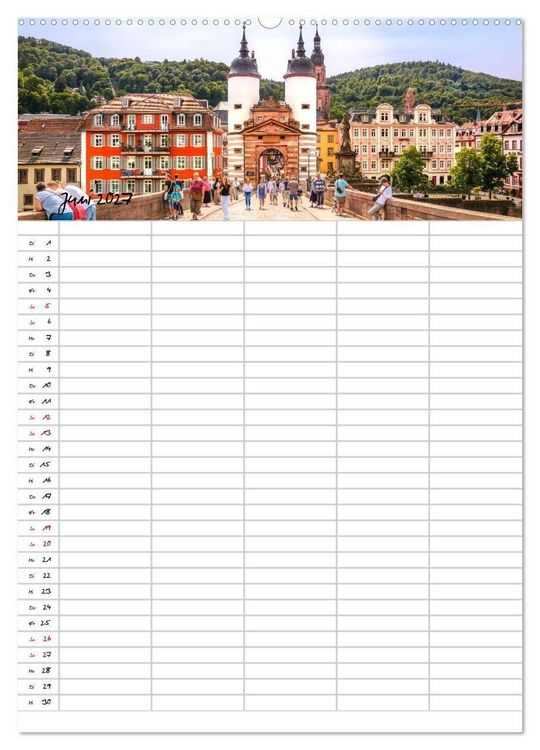 Produktbild: Heidelberger Familienkalender (Wandkalender 2027 DIN A2 hoch), CALVENDO Monatskalender
